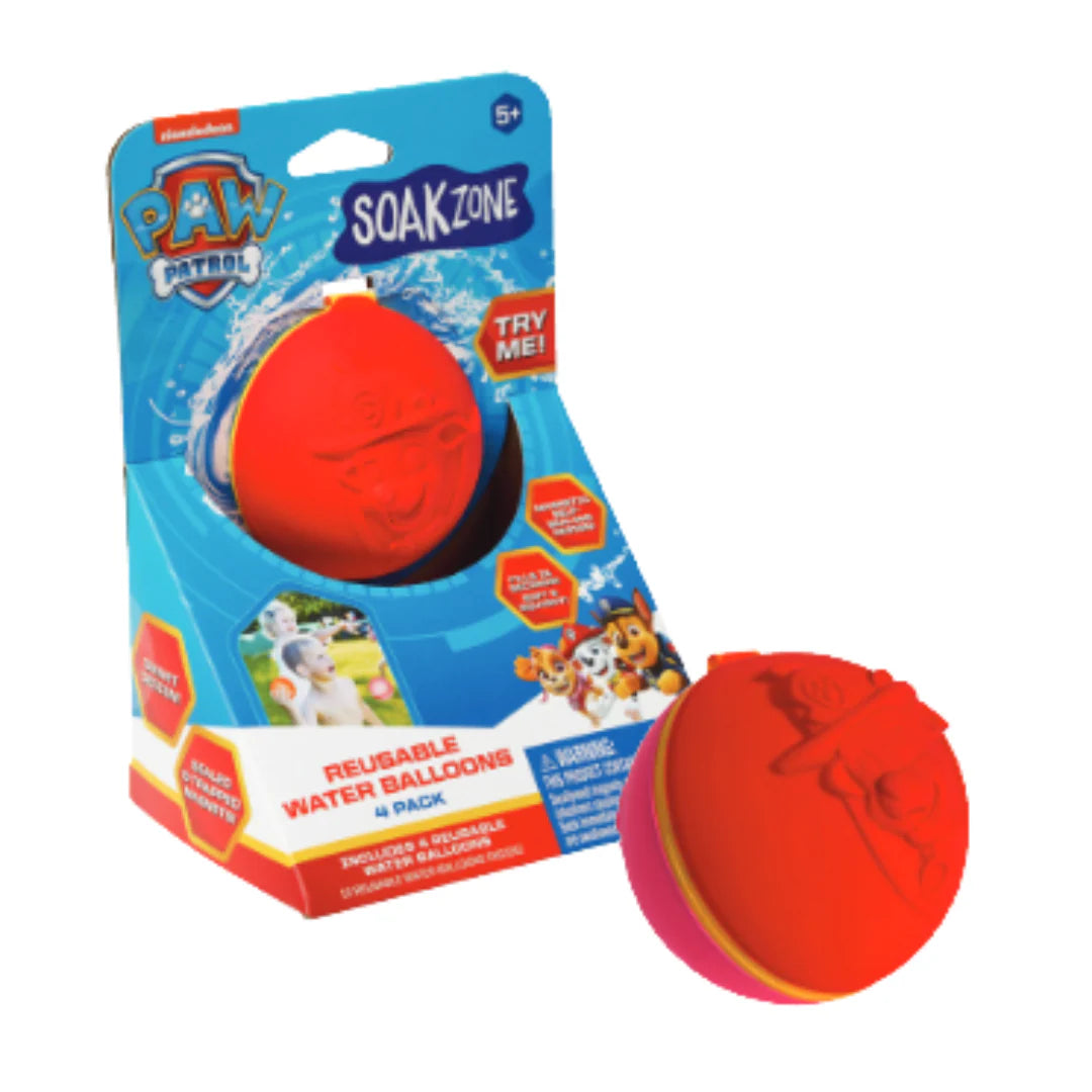 SOAK ZONE PAW PATROL REUSABLE WATER BALLOON 4 PACK