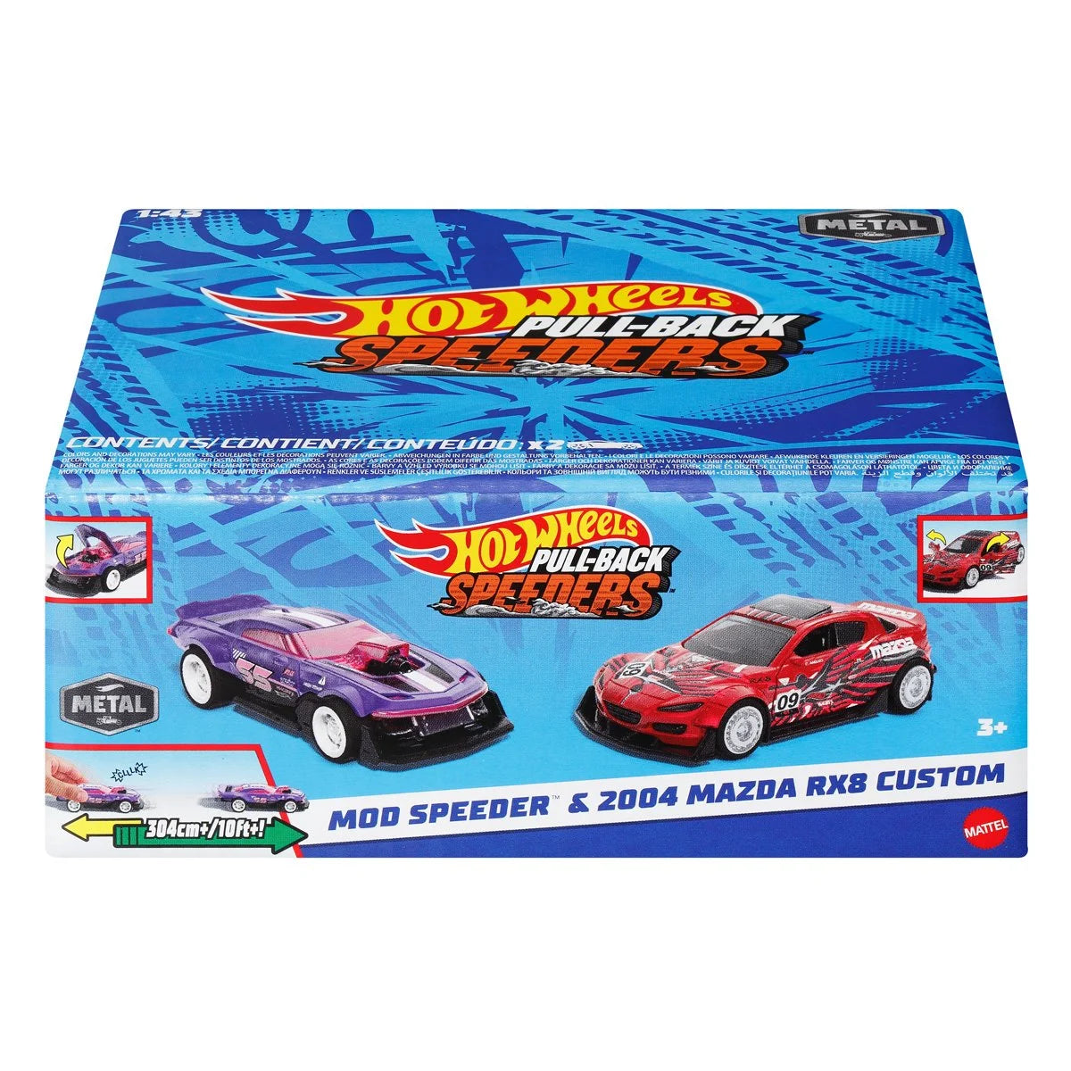 HOT WHEELS PULL-BACK SPEEDSTERS 2 PACK ASSORTMENT (random two)