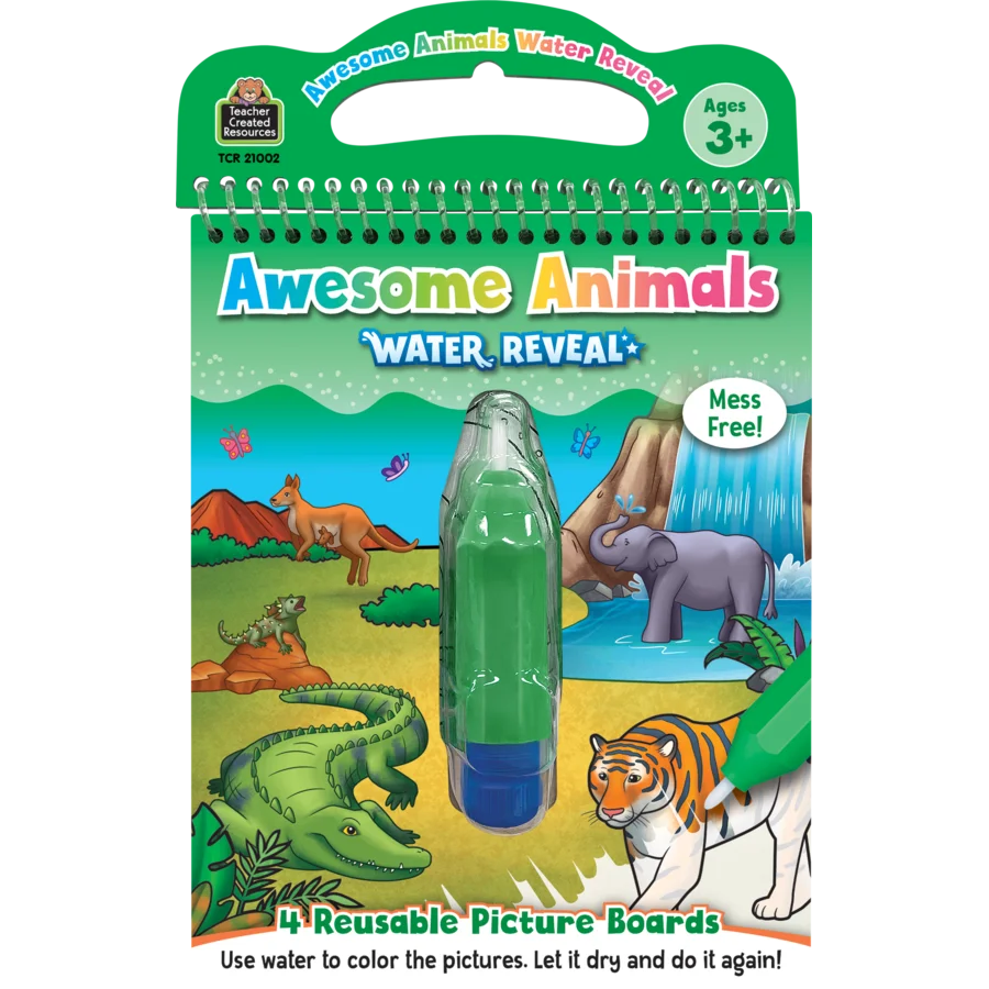 AWESOME ANIMALS WATER REVEAL REUSABLE PICTURE BOOKS