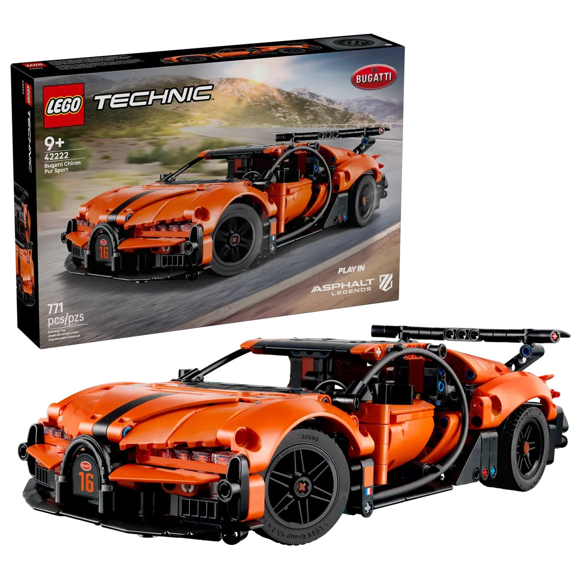 LEGO TECHNIC 42222 Bugatti Chiron Pur Sport Hypercar