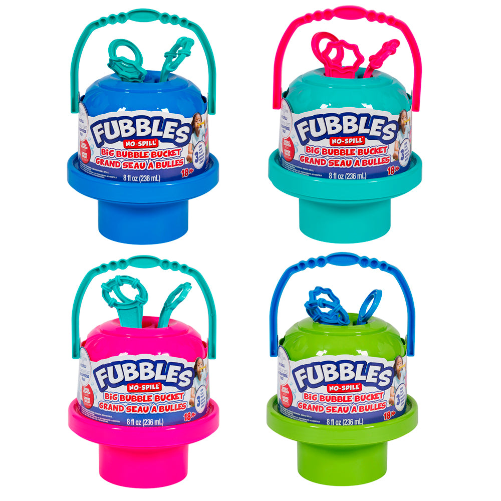 FUBBLES NO-SPILL BIG BUBBLE BUCKET WITH
BUBBLES