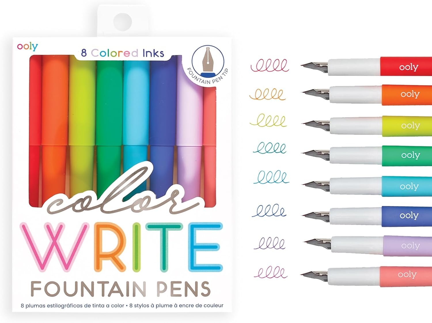 Color Write 8 pack of Colorful Fountain Pens