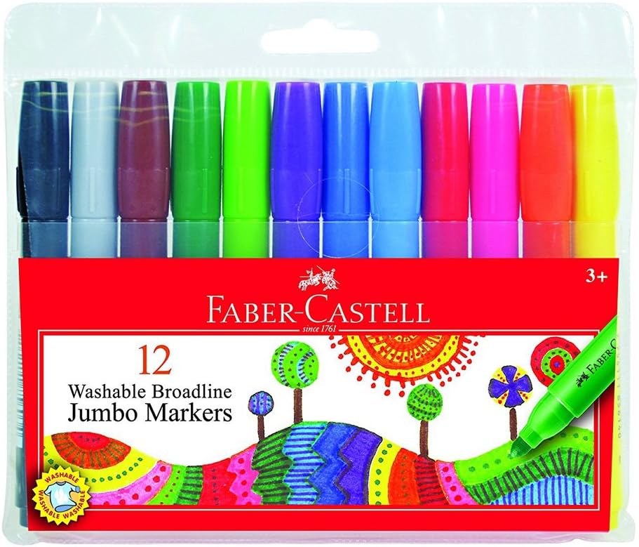 WASHABLE BROADLINE JUMBO MARKERS 12 PACK