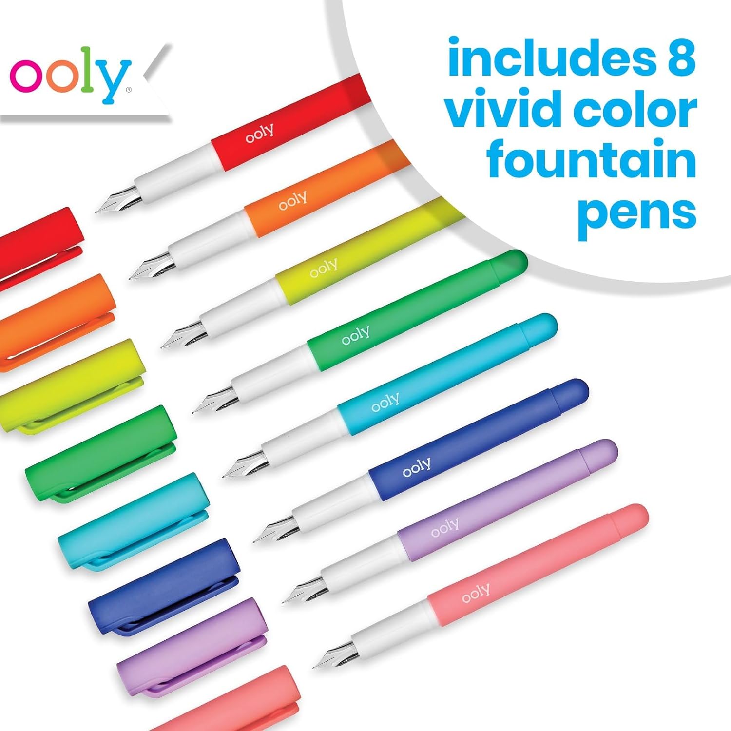 Color Write 8 pack of Colorful Fountain Pens