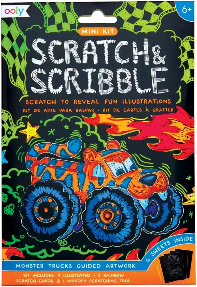 Monster Truck Mini Scratch and Scribble Art Kit