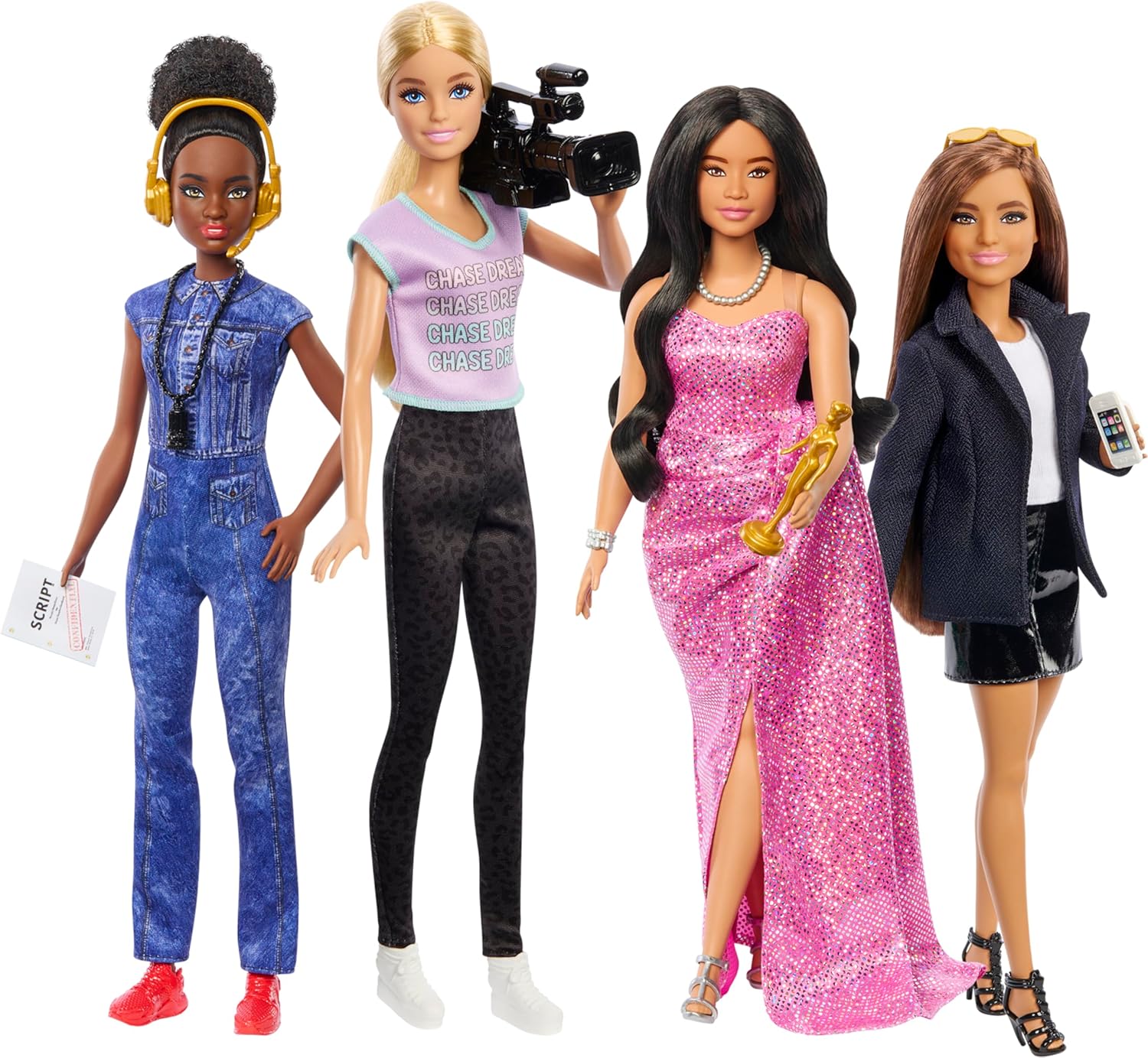 Barbie Careers Women in Film Set of 4 Dolls with Removable Looks & Accessories