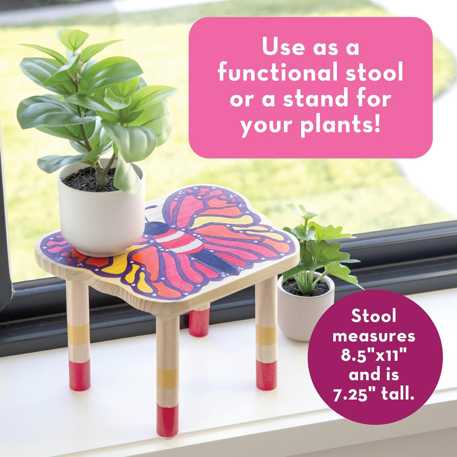 PYO: WOODEN STOOL: BUTTERFLY