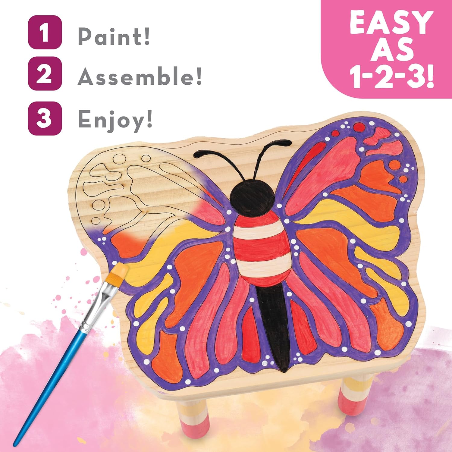 PYO: WOODEN STOOL: BUTTERFLY