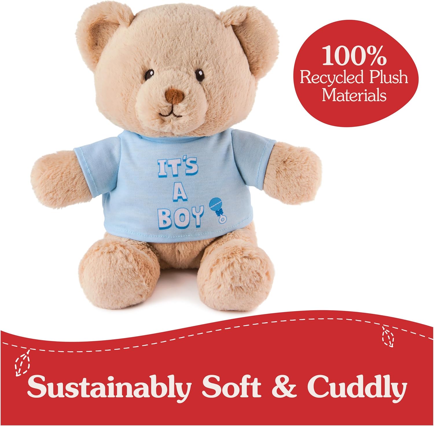 “It's a Boy” Sustainable Message Teddy Bear