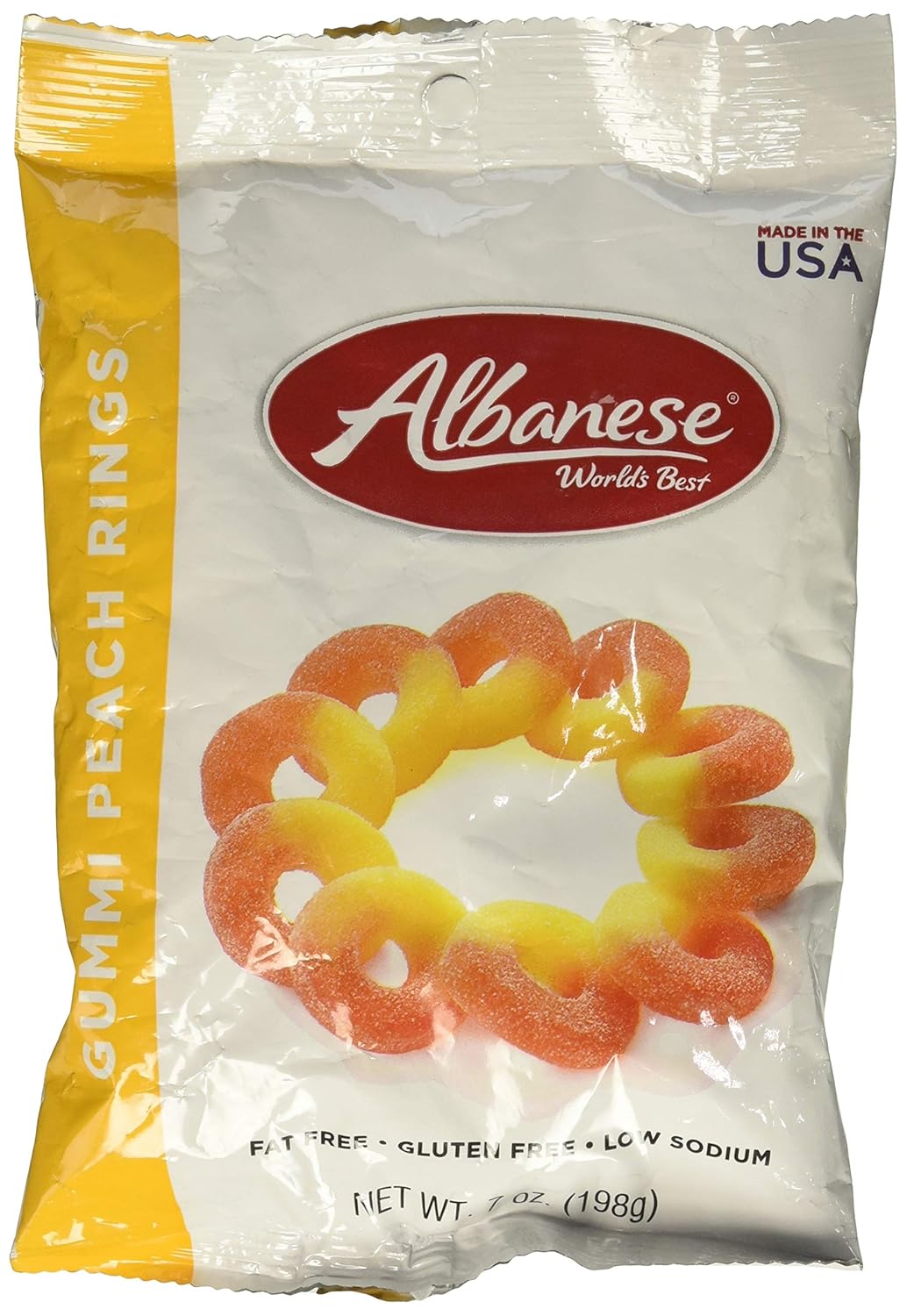 Albanese Gummi Peach Rings, 7oz,