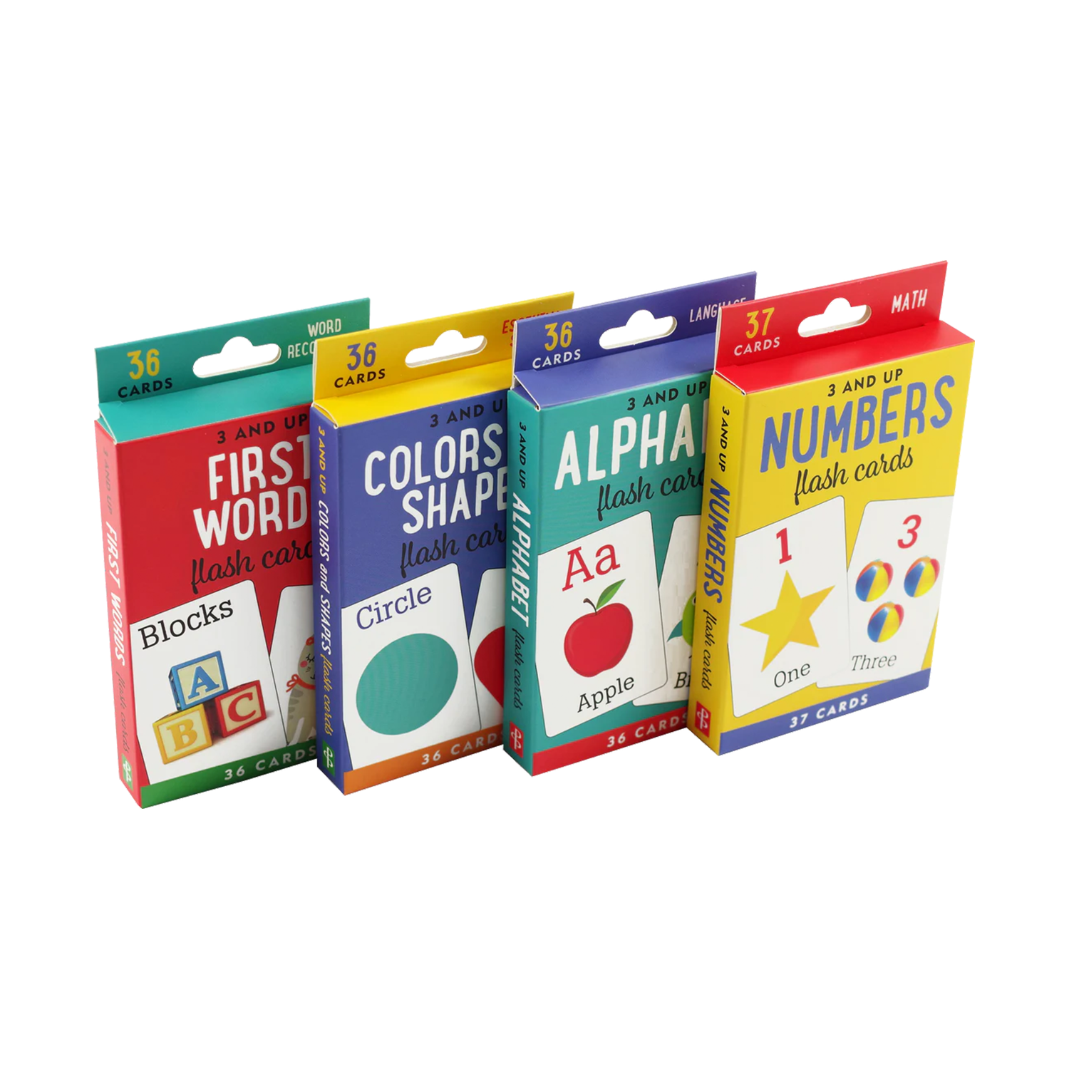 Flash Cards Value Pack - Set of 4 (Alphabet, First Words, Numbers, Colors & Shapes)
