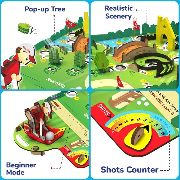 Smartivity Mini Golf Tabletop Game: Engineering Building Set, MDF Material, 12 Pieces