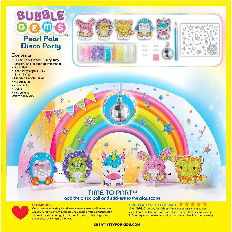 Creativity for Kids Bubble Gem Pearl Pals Disco Party: DIY Art Kit with Gems & Stickers, Ages 6+