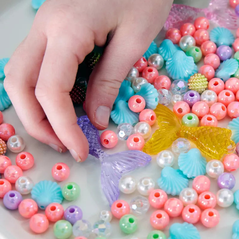 Creativity for Kids Mermaid Bead Jewelry Jar: Craft Kit with Beads & Cord for Ages 6+