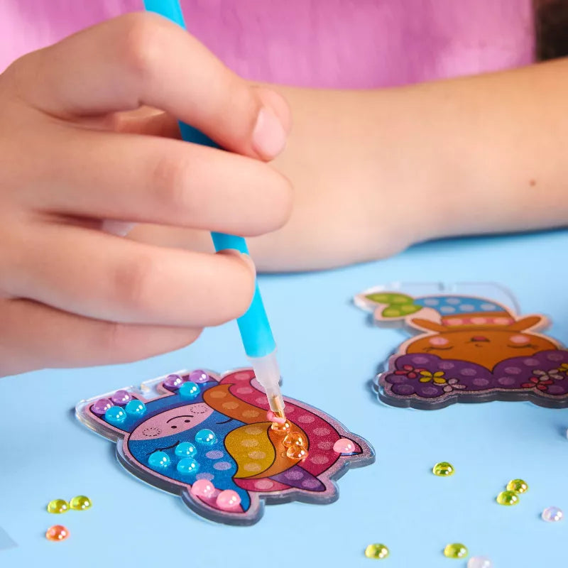 Creativity for Kids Bubble Gem Backpack Keychains: DIY Art Kit with Gems, Key Rings, Stickers