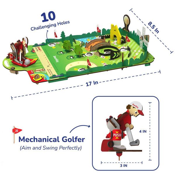 Smartivity Mini Golf Tabletop Game: Engineering Building Set, MDF Material, 12 Pieces