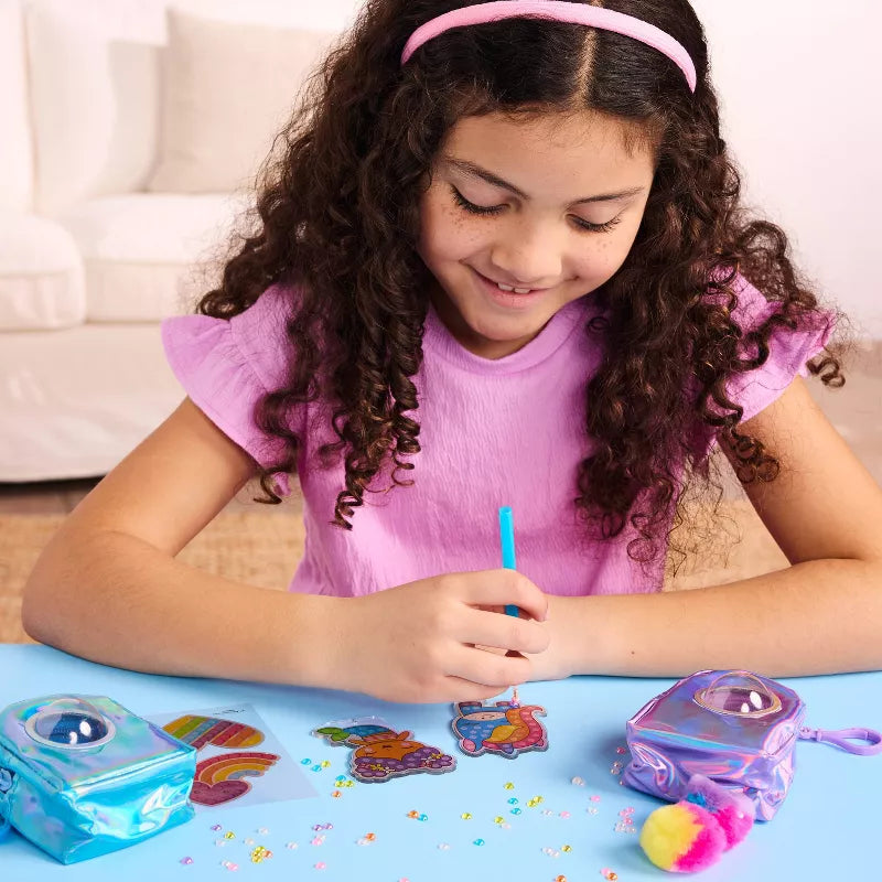 Creativity for Kids Bubble Gem Backpack Keychains: DIY Art Kit with Gems, Key Rings, Stickers