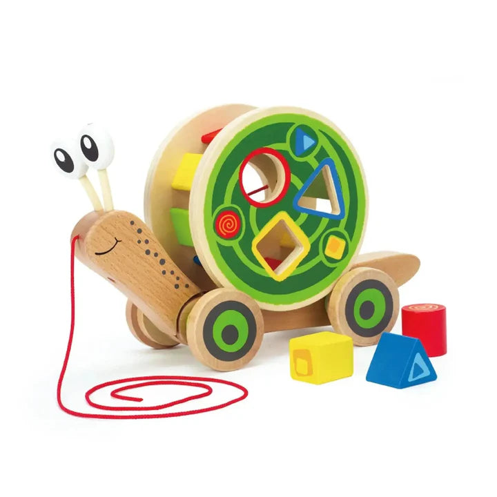 Hape Walk-A-Long Snail Toddler Wooden Pull Toy