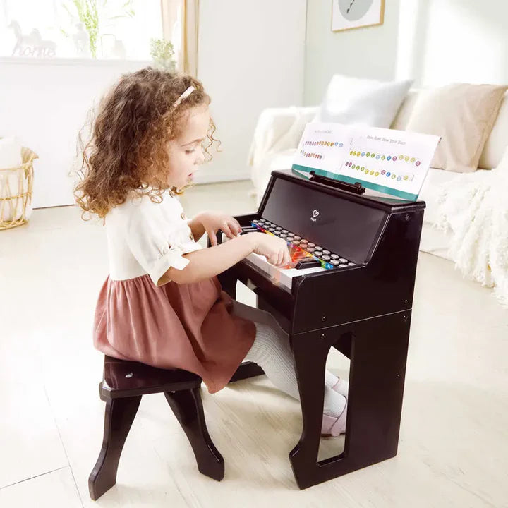 Hape Learn with Lights Black Piano with Stool
