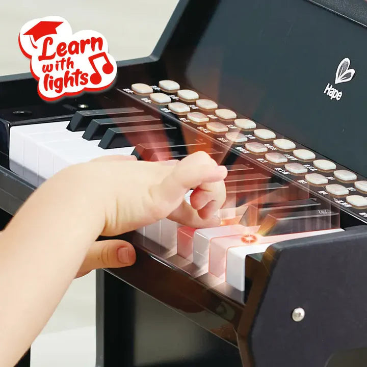 Hape Learn with Lights Black Piano with Stool