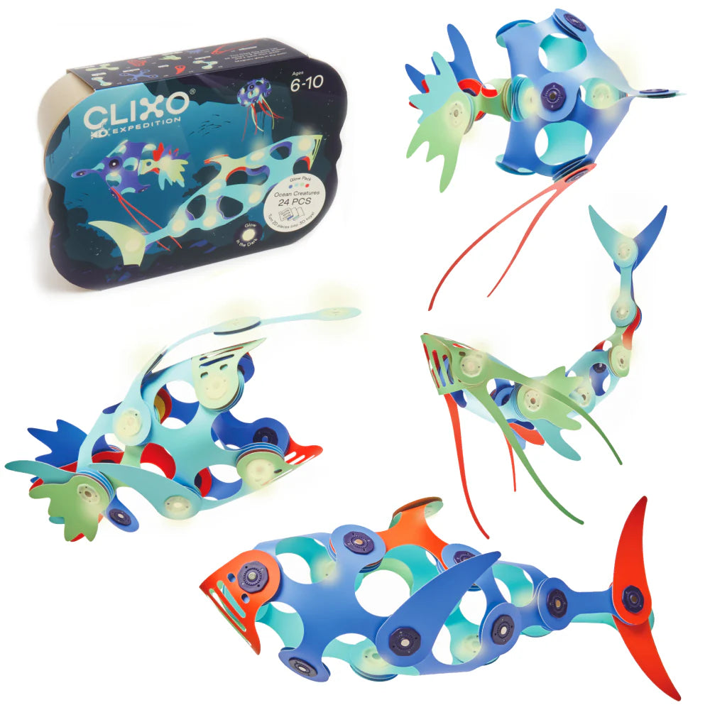 CLIXO OCEAN CREATURES GLOW PACK 24 PCS