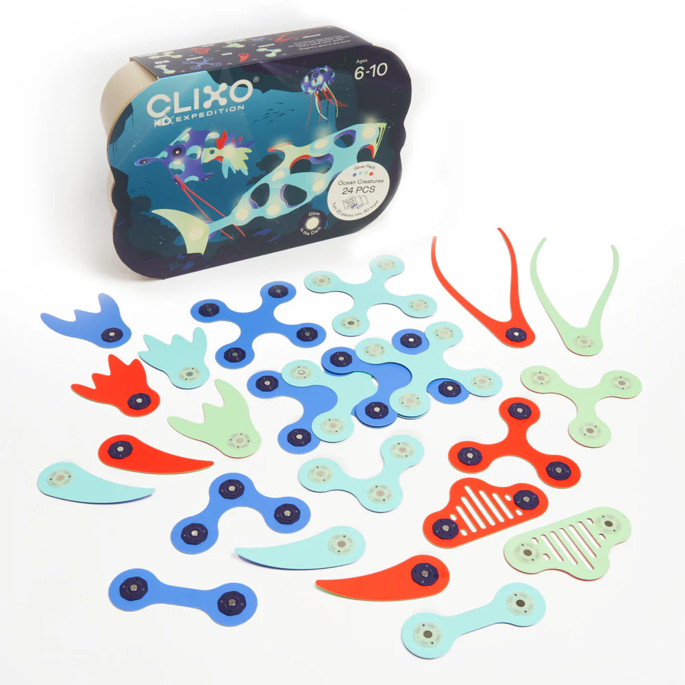 CLIXO OCEAN CREATURES GLOW PACK 24 PCS