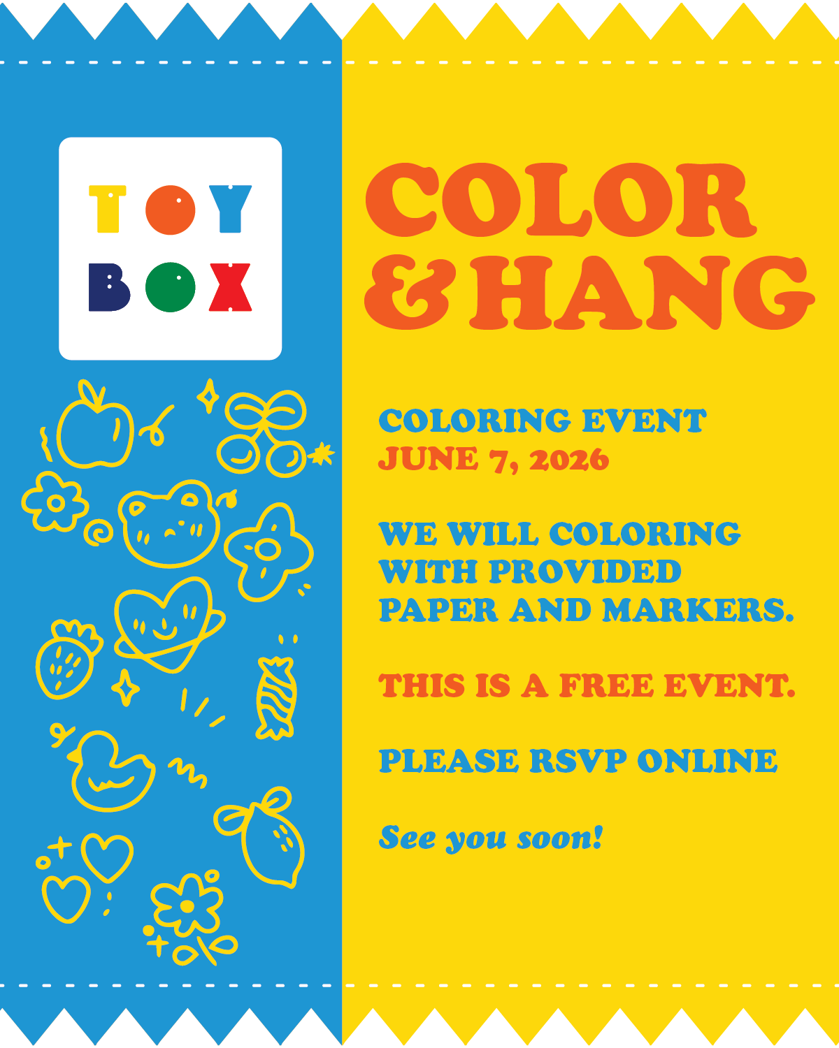 COLOR & HANG - JUNE 7TH EVENT TICKET