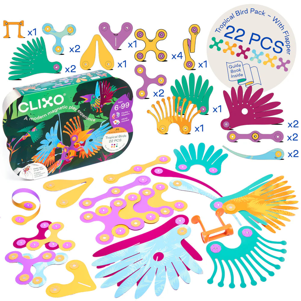 CLIXO TROPICAL BIRDS EXPEDITION PACK 22 PCS