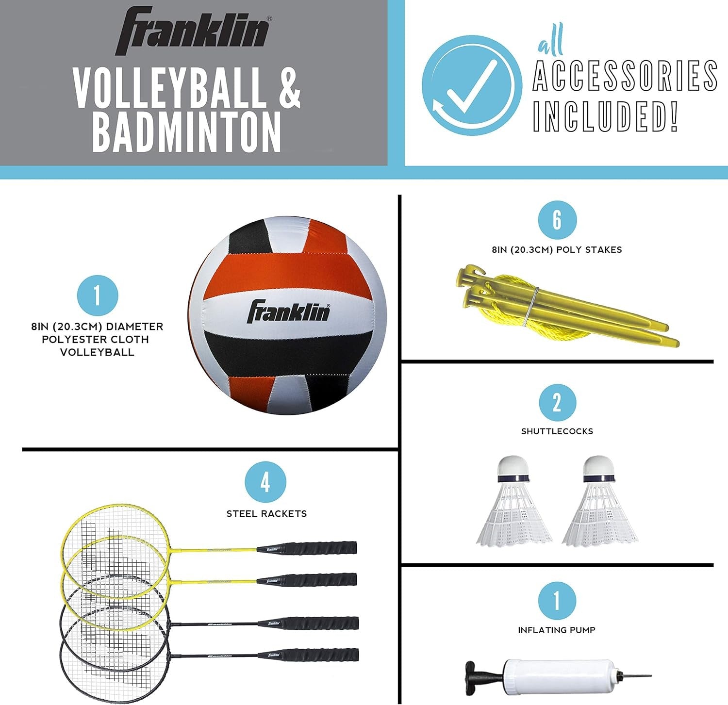 Family Volleyball And Badminton Set