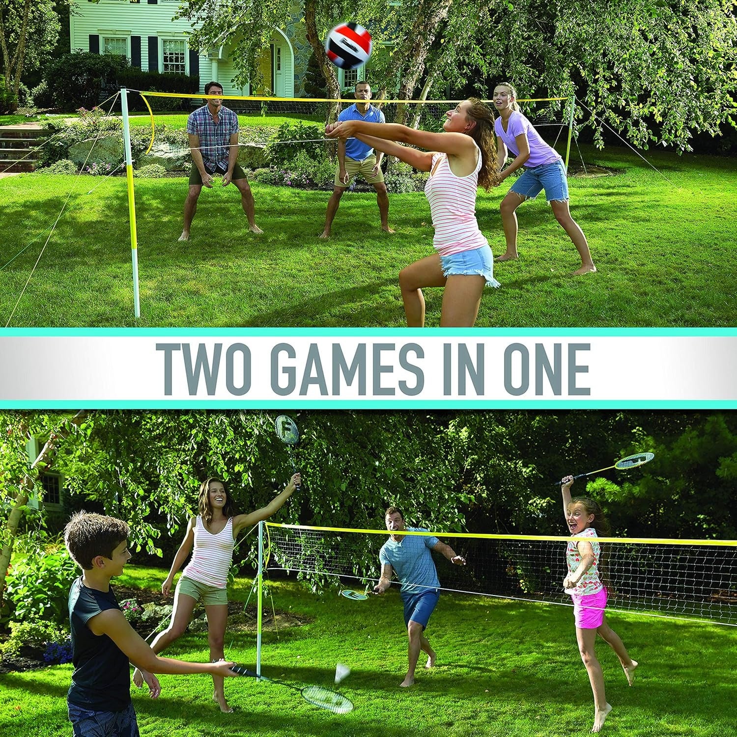 Family Volleyball And Badminton Set