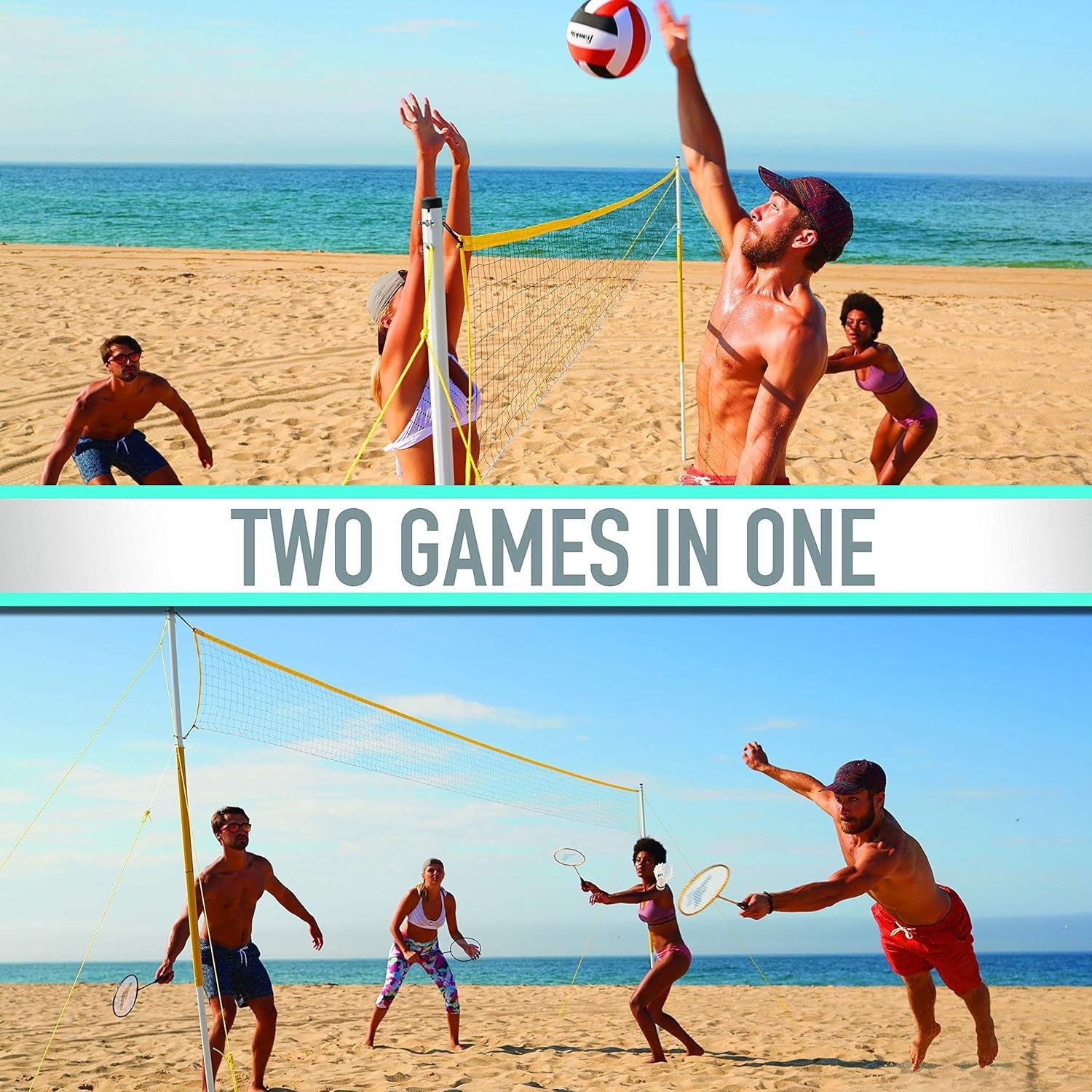 Family Volleyball And Badminton Set