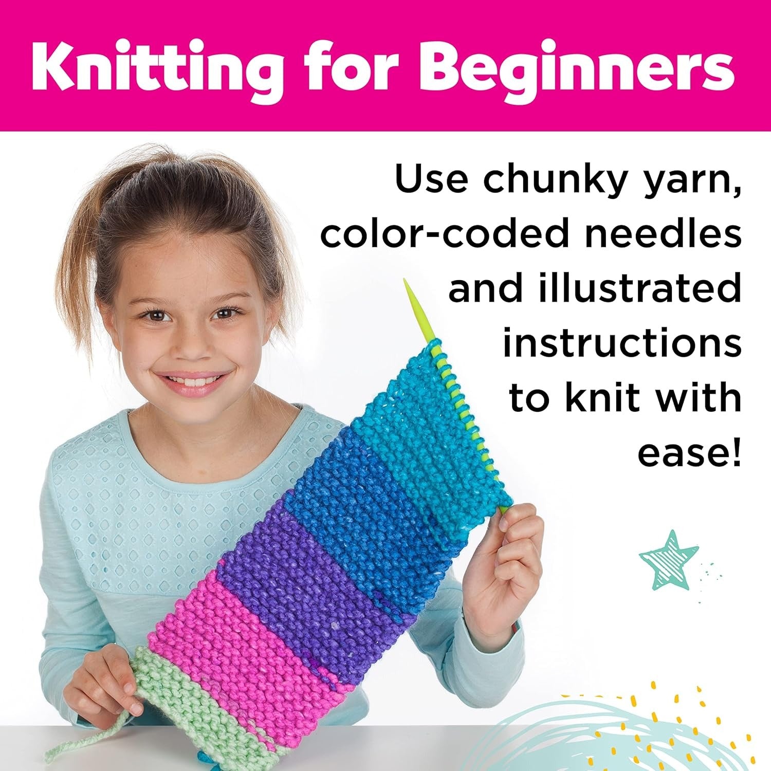 CREATIVITY FOR KIDS LEARN TO KNIT POCKET SCARF