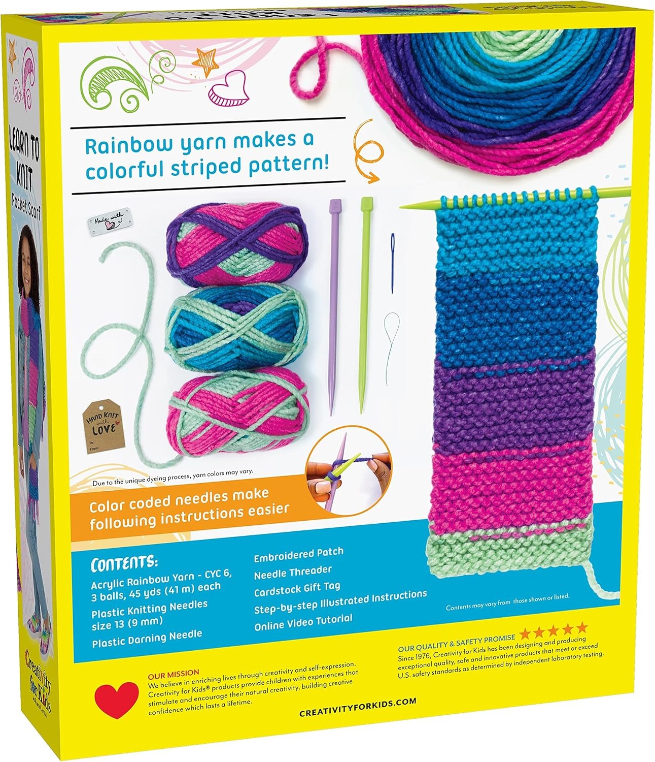 CREATIVITY FOR KIDS LEARN TO KNIT POCKET SCARF