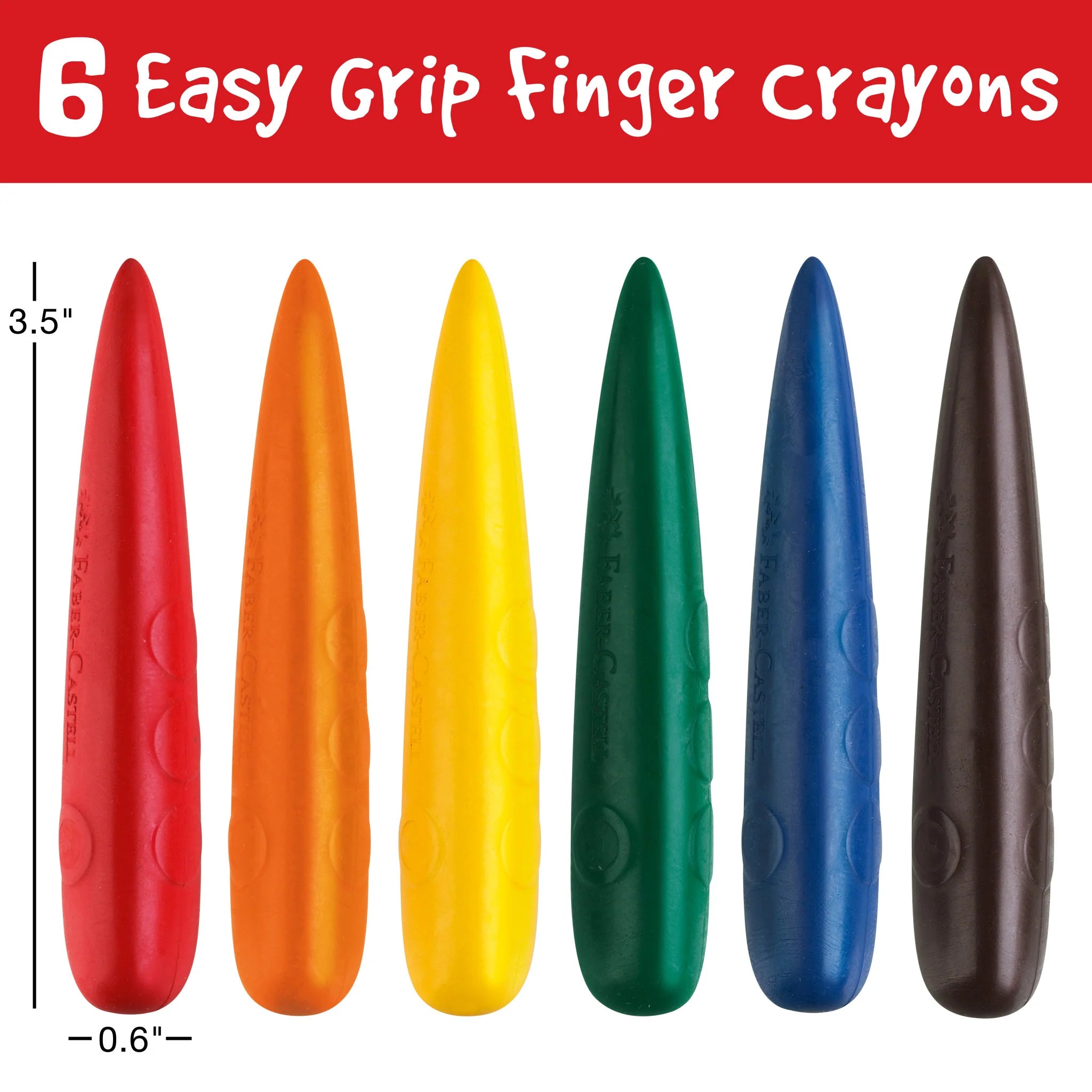 EASY GRIP FINGER CRAYONS 6CT